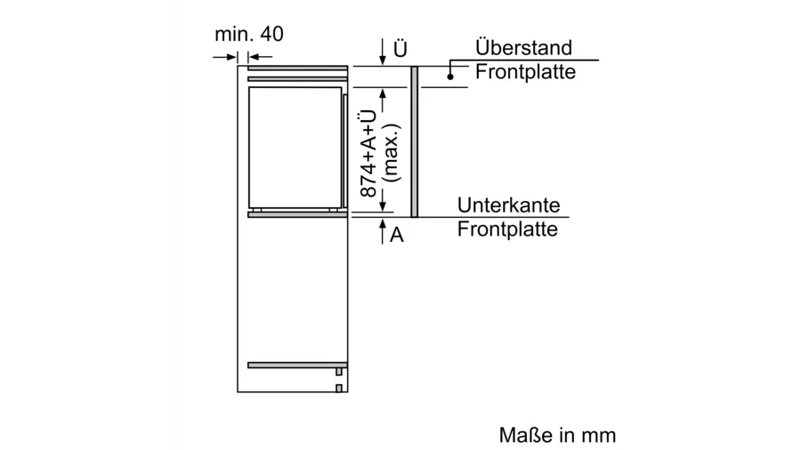 Constructa CK222NSE0, Kühlschrank mit Gefrierfach integrierbar, 88 cm hoch
